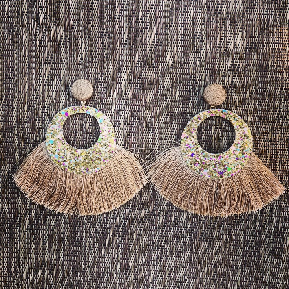Glitter tassel earrings